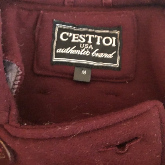 C’ettoi maroon double breasted peacoat - Picture 4 of 4